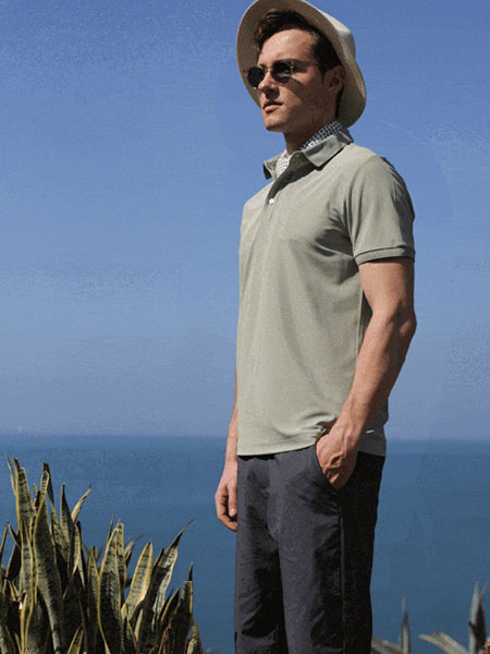浪登LANGDENG男(nán)裝品牌2024春夏純色POLO衫